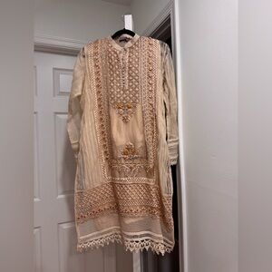 Elegant Embroidered Beige Kurta